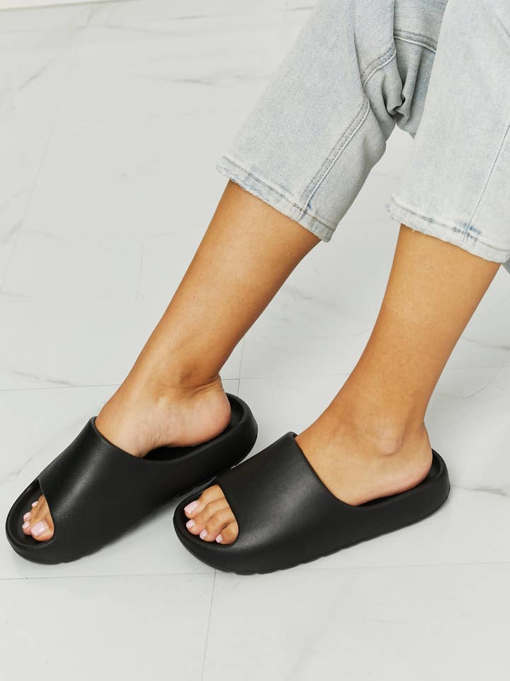 NOOK JOI In My Comfort Zone Slides in Black for wholesale on Faire2