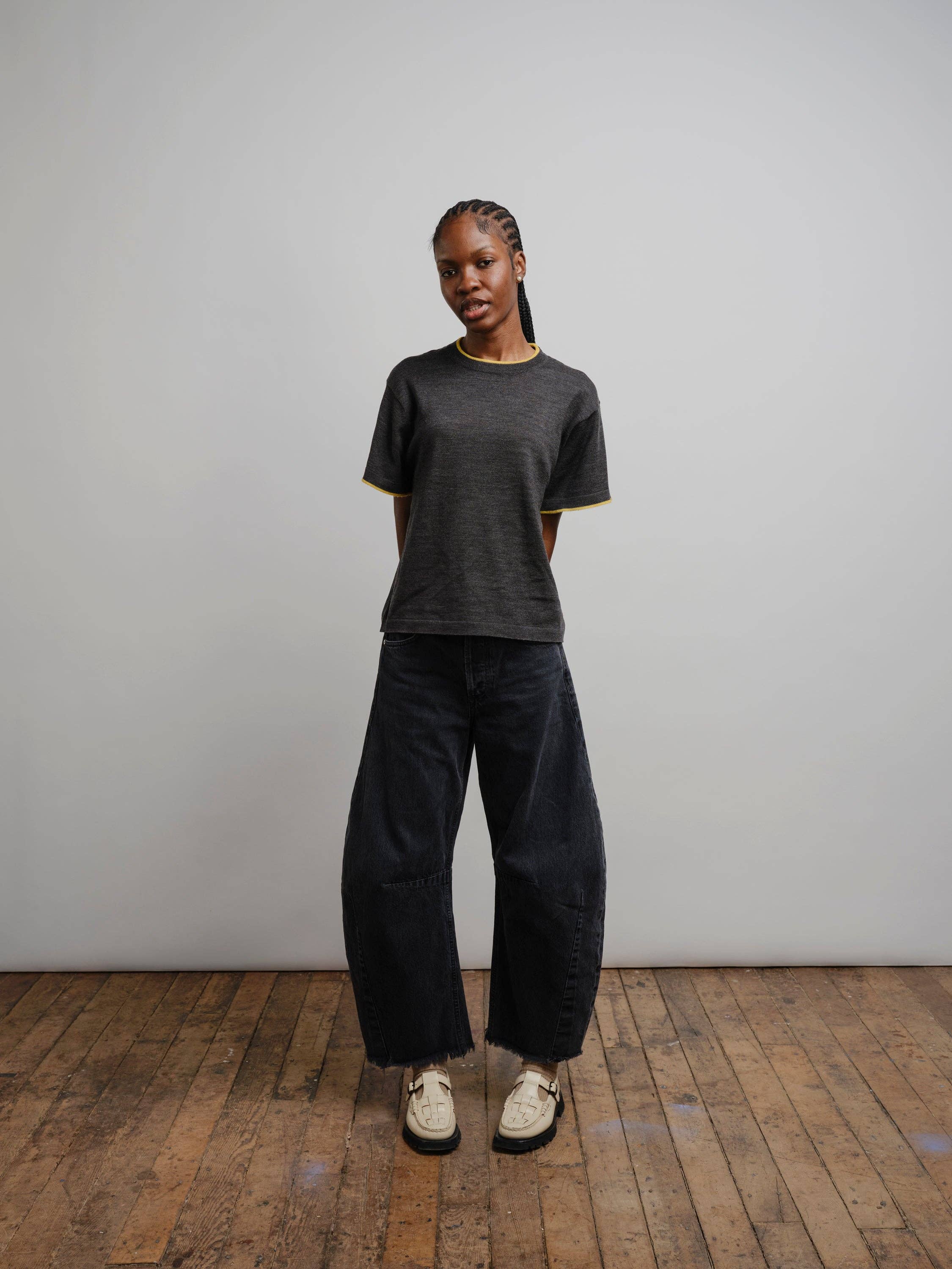 The Endery - Wholesale T-Shirt - Women's - Classic Merino Oversized Tee - Carbon1