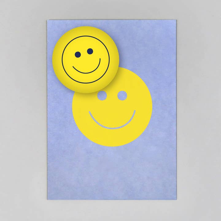 Set magnet avec carte postale Smiley + Smiley pour la vente par Kunst an Papier