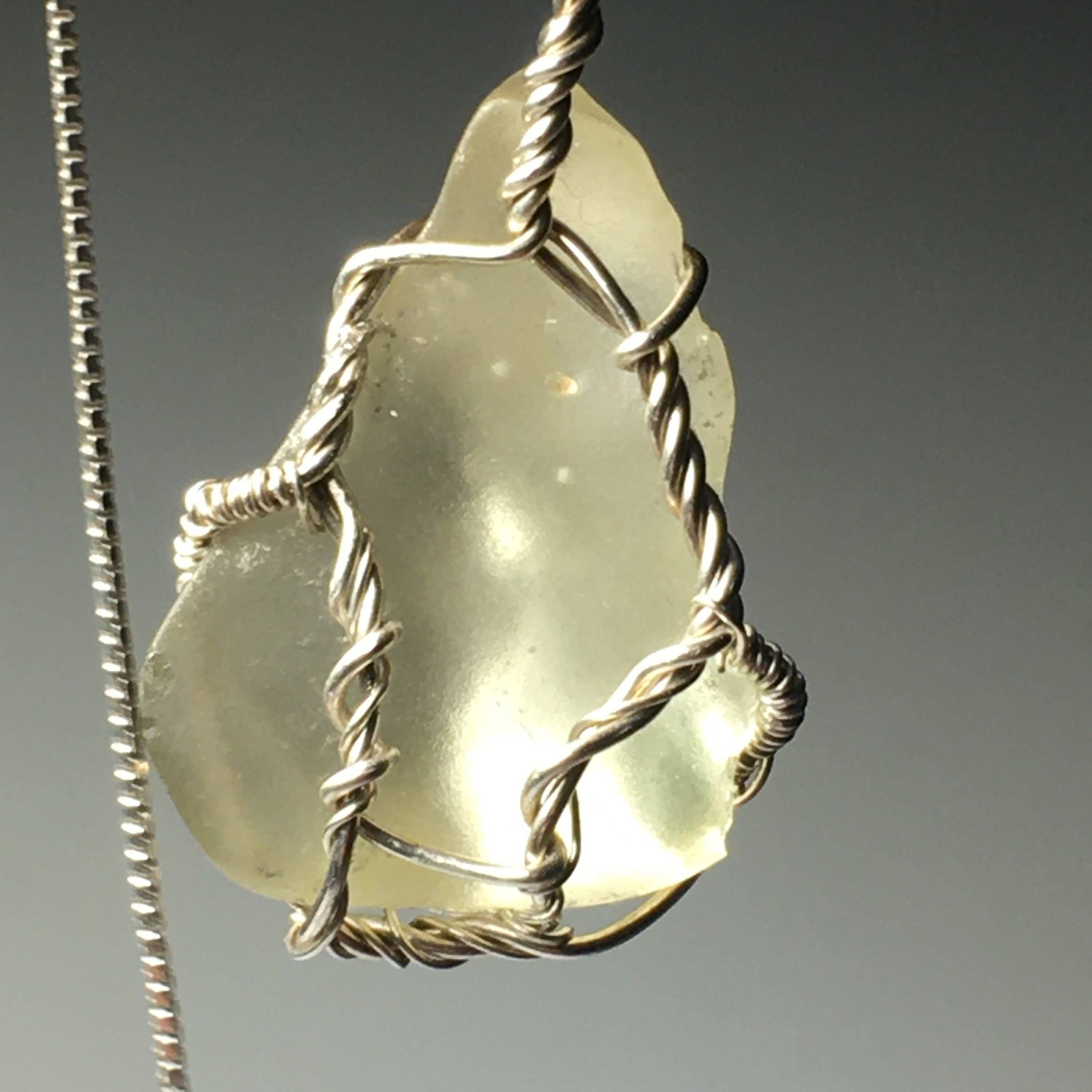 Wildheart Crystals - Wholesale Individual Charm/Pendant - Natural Libyan Desert Glass Solid Silver Wire Wrap Pendant2