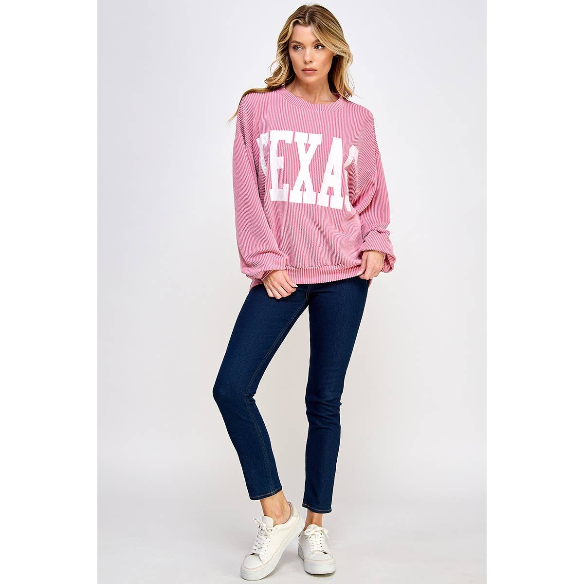 Sweet Generis - Wholesale Grafisch sweatshirt - Dames - SWEATSHIRT MET RIBKOORDPRINT UIT TEXAS27
