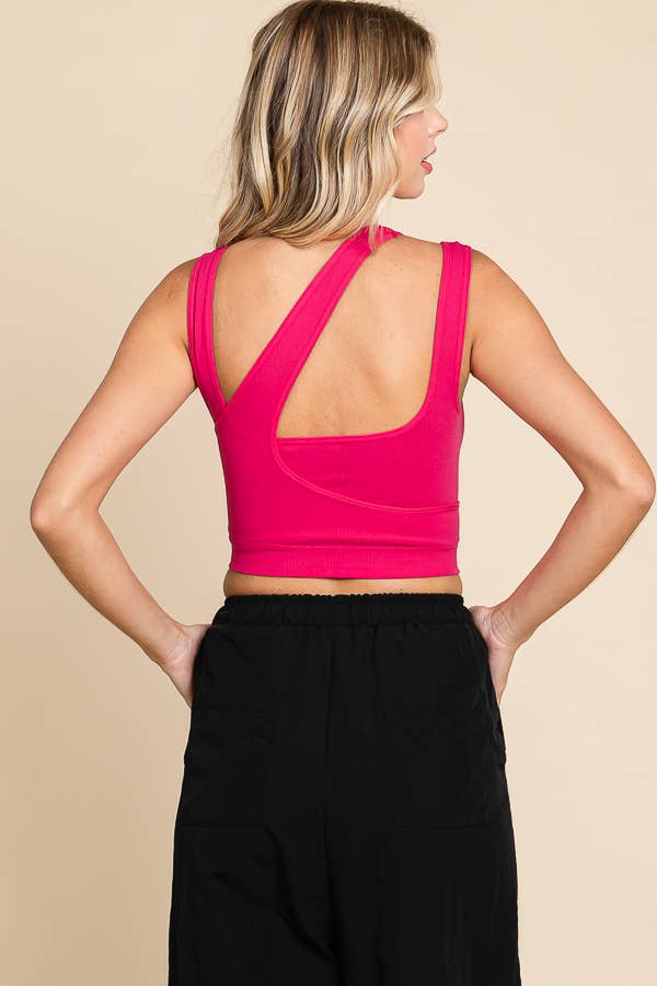 ANWND - Venta al por mayor Camiseta sin mangas - Mujer - 52588 - CAMISETA SIN MANGAS ASIMÉTRICA DE DOBLE CAPA25