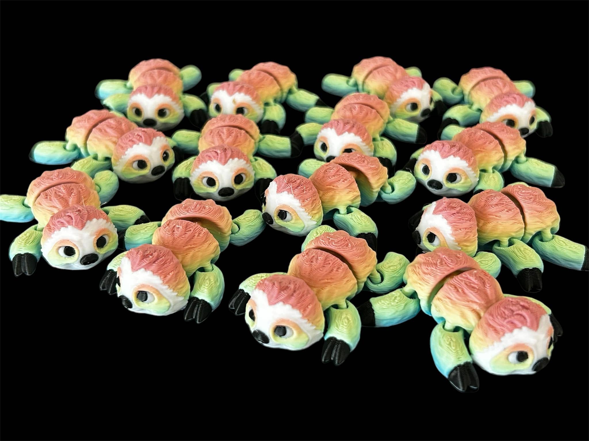 3D in Paradise – Brinquedo Fidget - Crianças por atacado – Figurinha de preguiça arco-íris miniatura impressa em 3D1