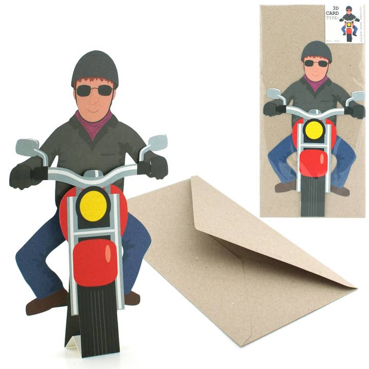 New! 3D-Typenkarte Motorradfahrer für den Großhandel von Gollnow Paper Creations