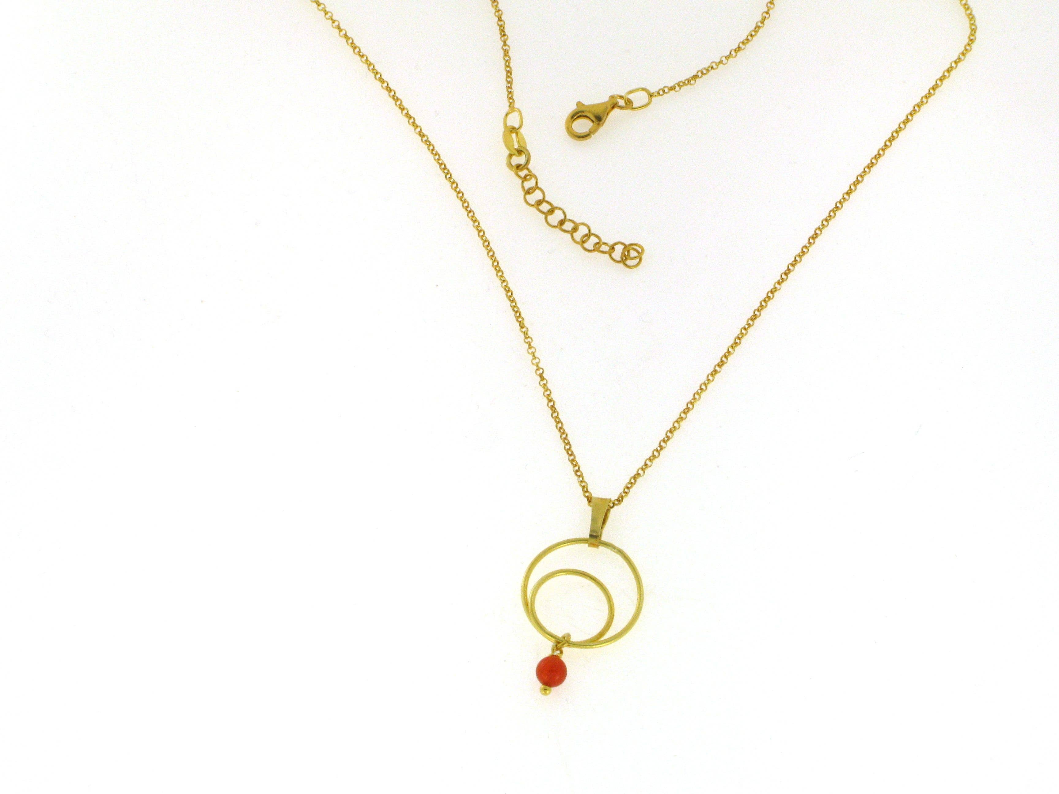 Yneda Jewels - Wholesale Pendant/Charm Necklace - Silver 925 necklace, cornelian necklace, circle necklace.6