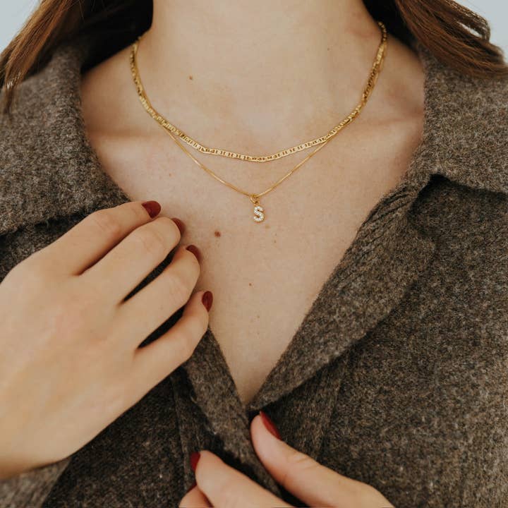 Sydney Rose Co. - Wholesale Pendant/Charm Necklace - Sparkle Letter Pendant Necklace8