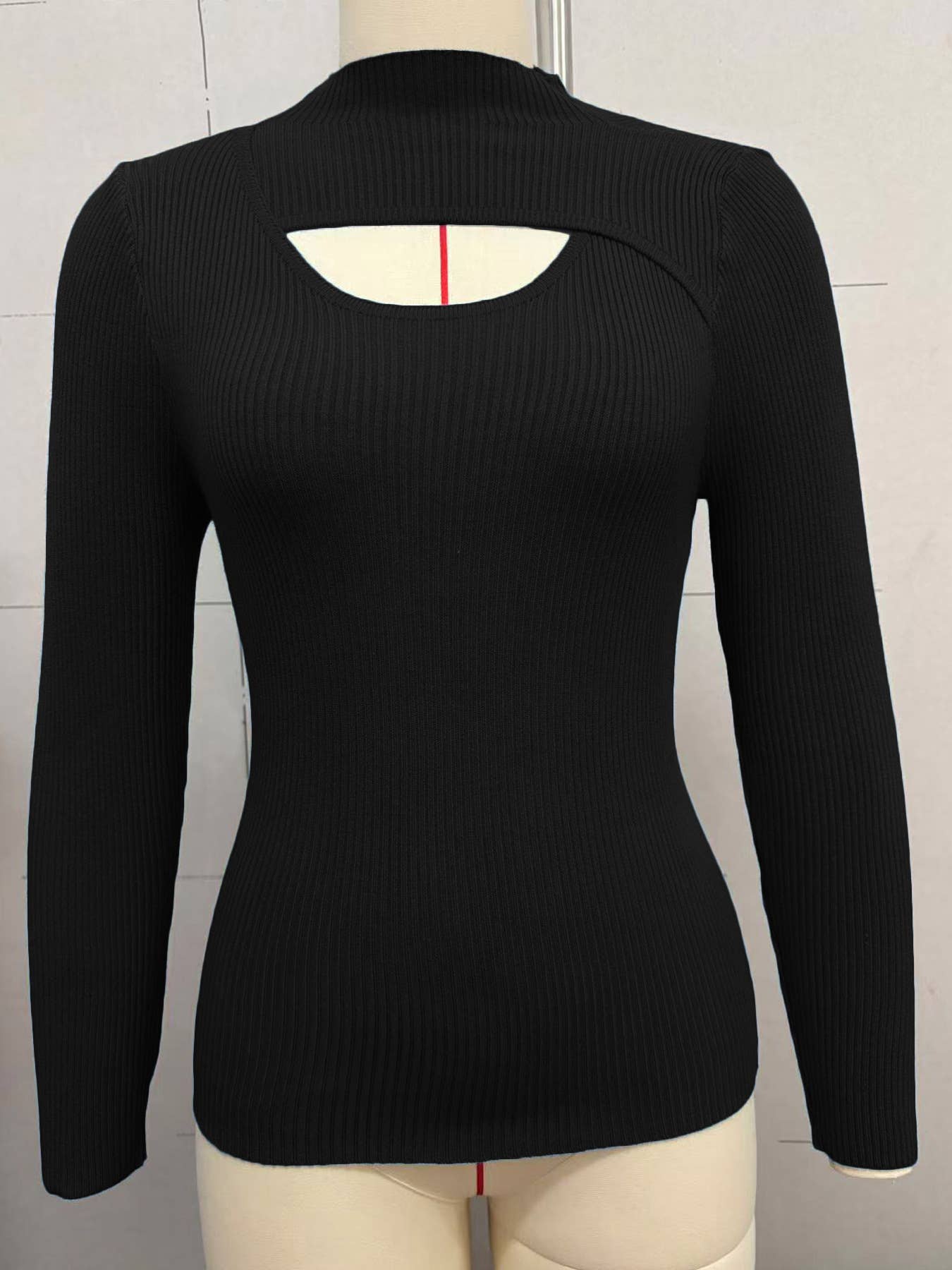 YNIQUE – wholesale Knit top – Women's – Women's Knit Hollow Out Neckline Long Sleeve Tee Shirt Top7