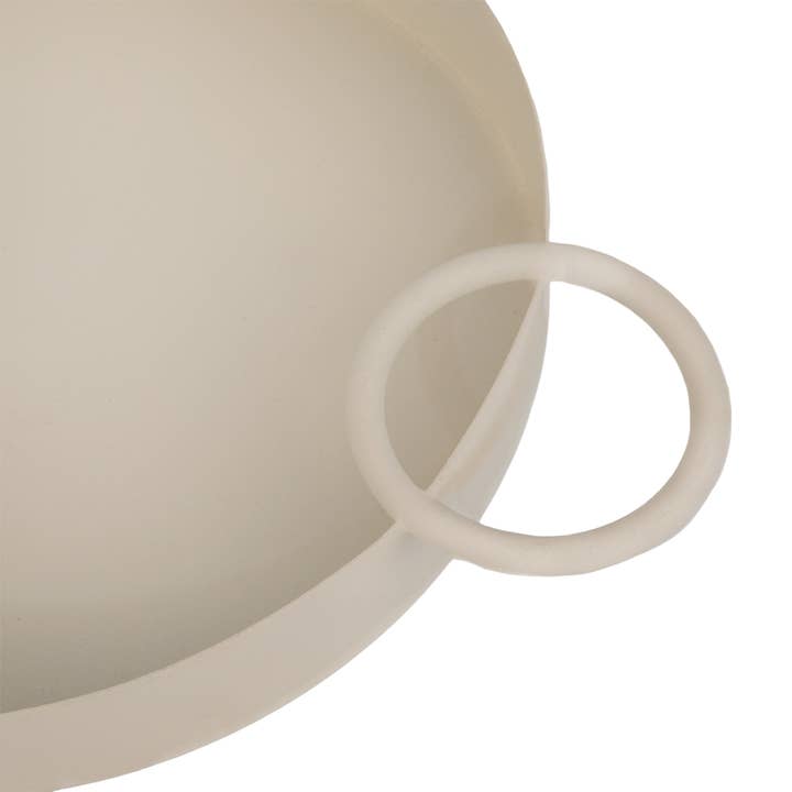 Helio Ferretti Luxe Collection Large Circular Tray - Beige for wholesale on Faire