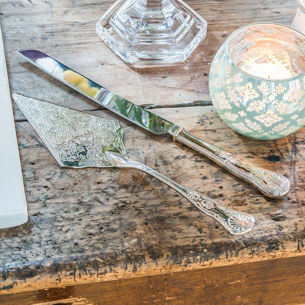 Weddingstar Inc. - Wholesale Serving Utensil - Vintage Inspired Silver Cake Serving Set1