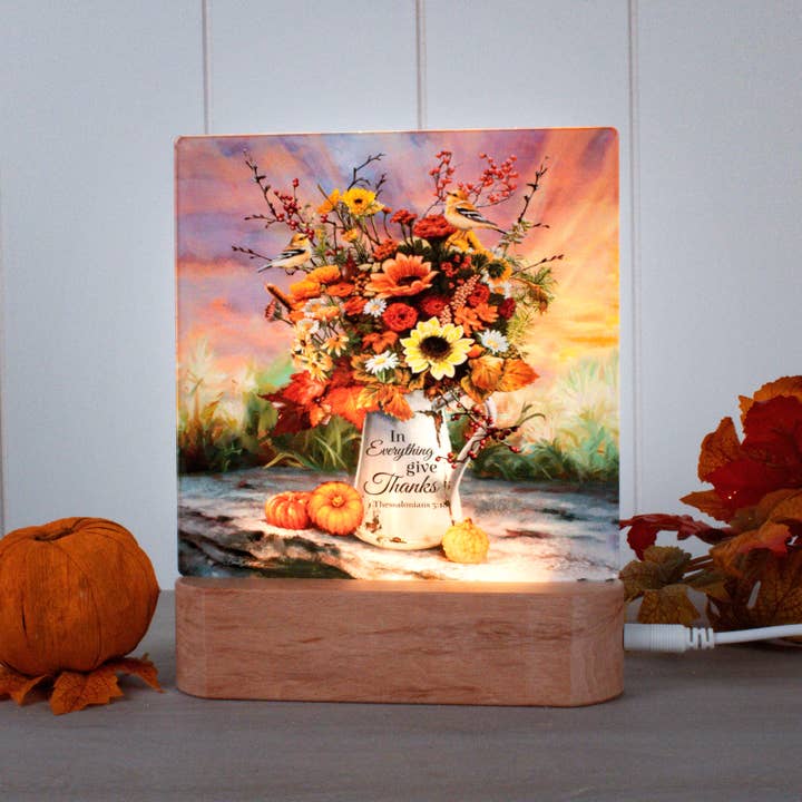 Give Thanks Flowers LED Nightlight for wholesale by Glow Decor