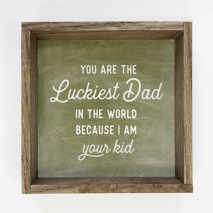 Lyckligaste pappa - rolig pappa tecken - fars dag tecken med ram för wholesale av Hangout Home
