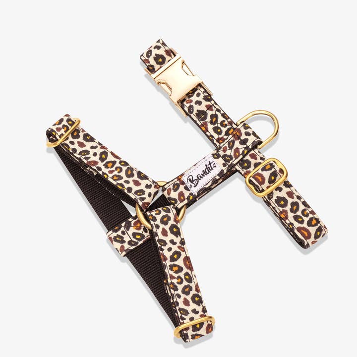 Leopard print dog harness for wholesale by French Bandit