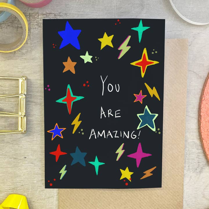 You Are Amazing Encouragement Card for wholesale by martha and hepsie ltd