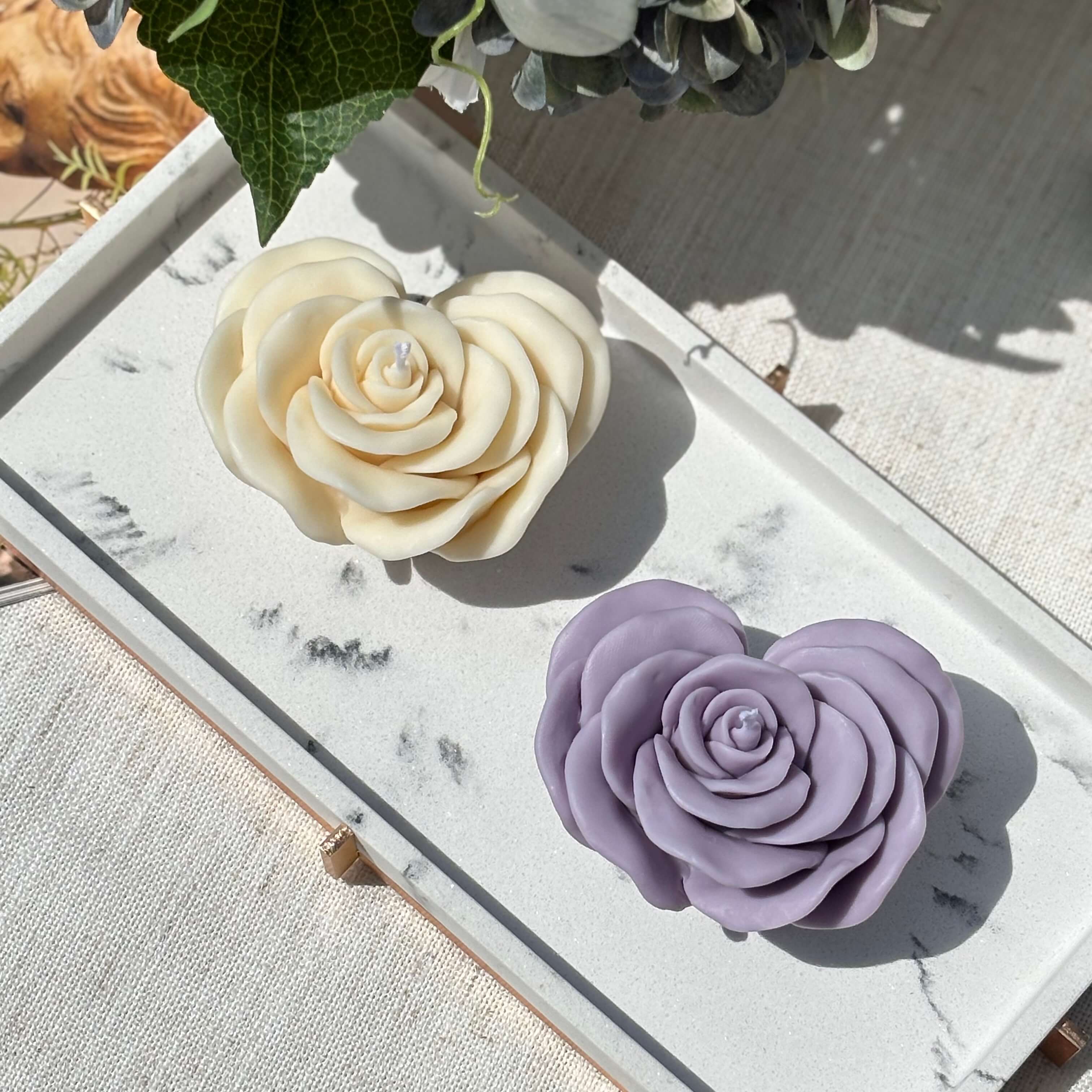 OH MY BOX - Vente Bougies piliers - Coffret Cadeau Bougie Rose | Bougie Fleur Décorative en Cire de Soja0