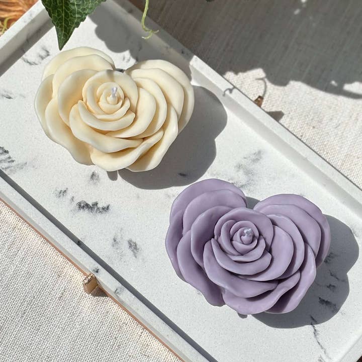 OH MY BOX - Vente Bougies piliers - Coffret Cadeau Bougie Rose | Bougie Fleur Décorative en Cire de Soja0