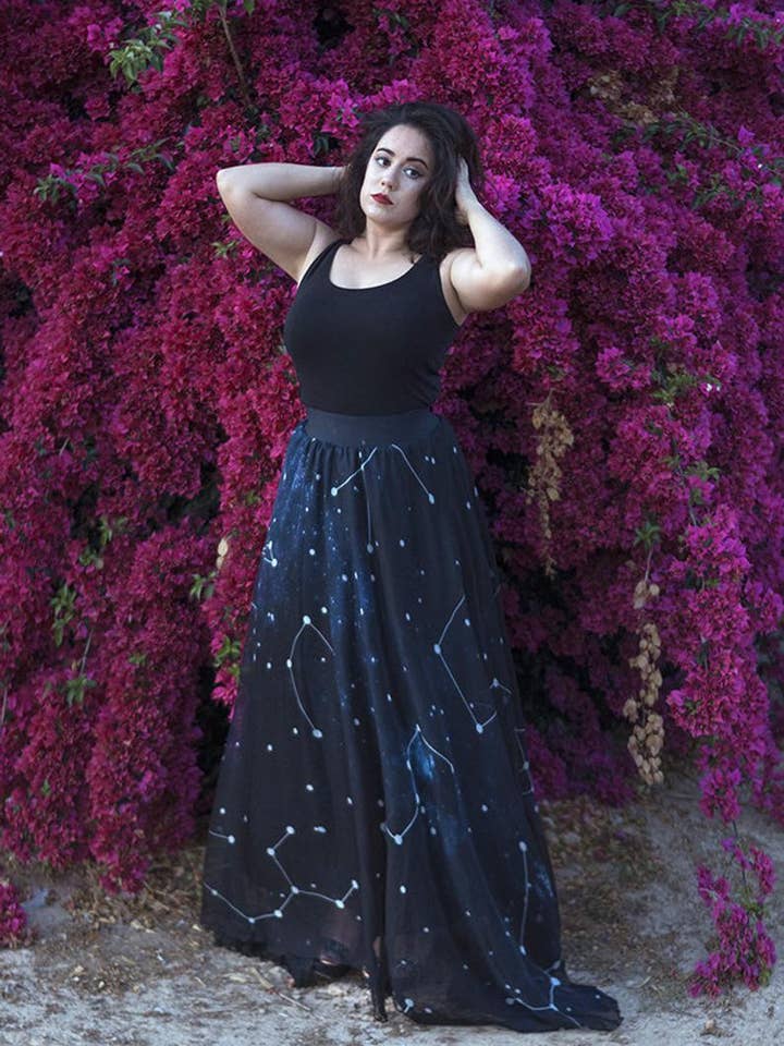 Saia Longa Constellation Celestial Galaxy Maxi por atacado de Costurero Real