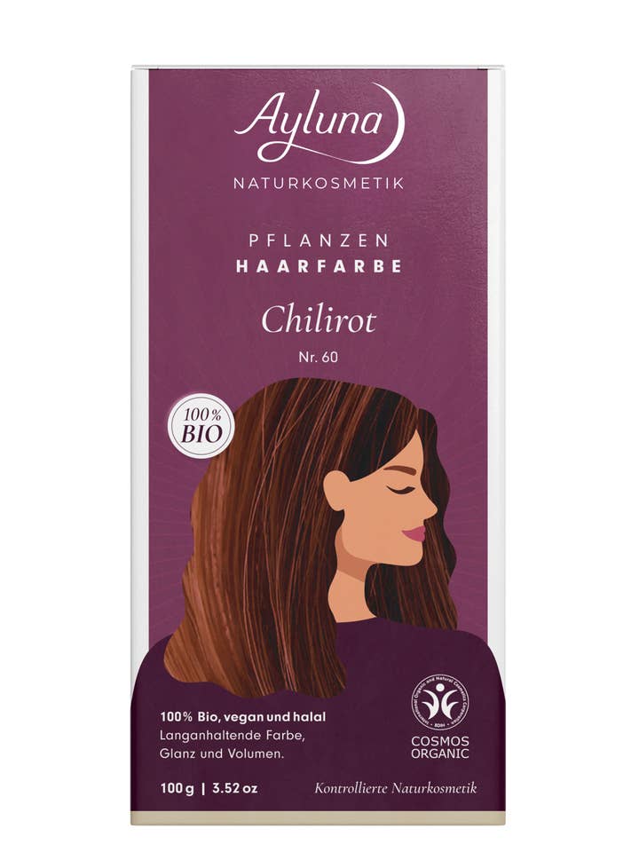 Coloración vegetal para el cabello Rojo Chili Nº 60 para venta al por mayor de Ayluna Naturkosmetik GmbH