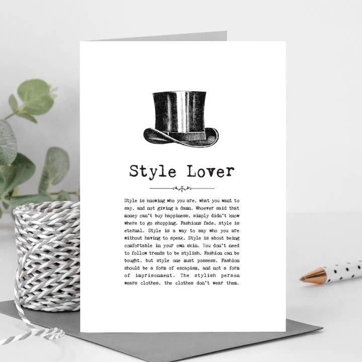 Style Lover Card For Him for wholesale by Coulson Macleod (U.S. Duties Paid)