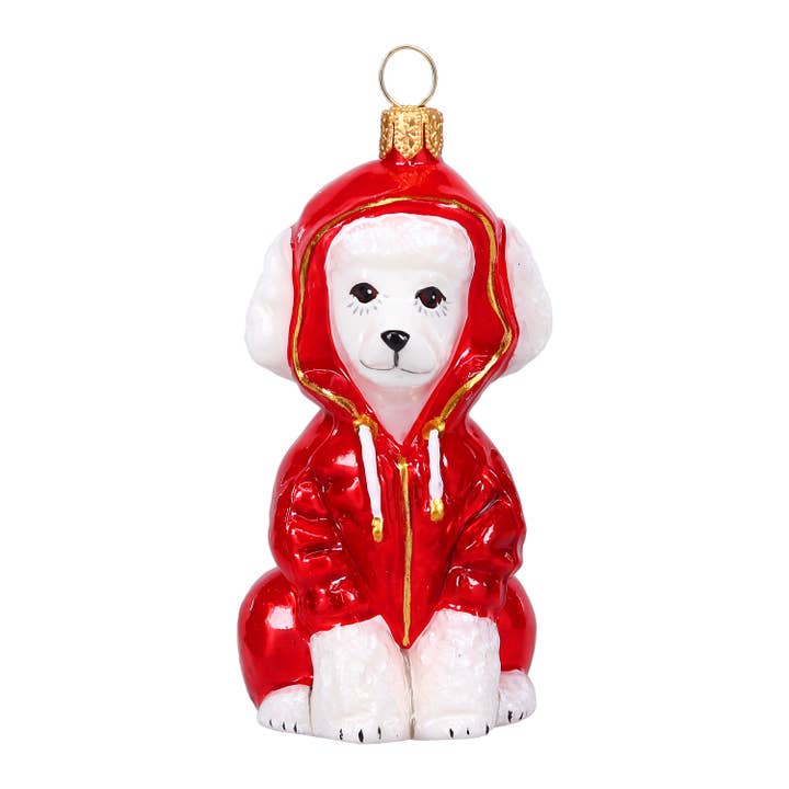 Pudel Vit i Huvtröja för wholesale av Joy To The World Collectibles