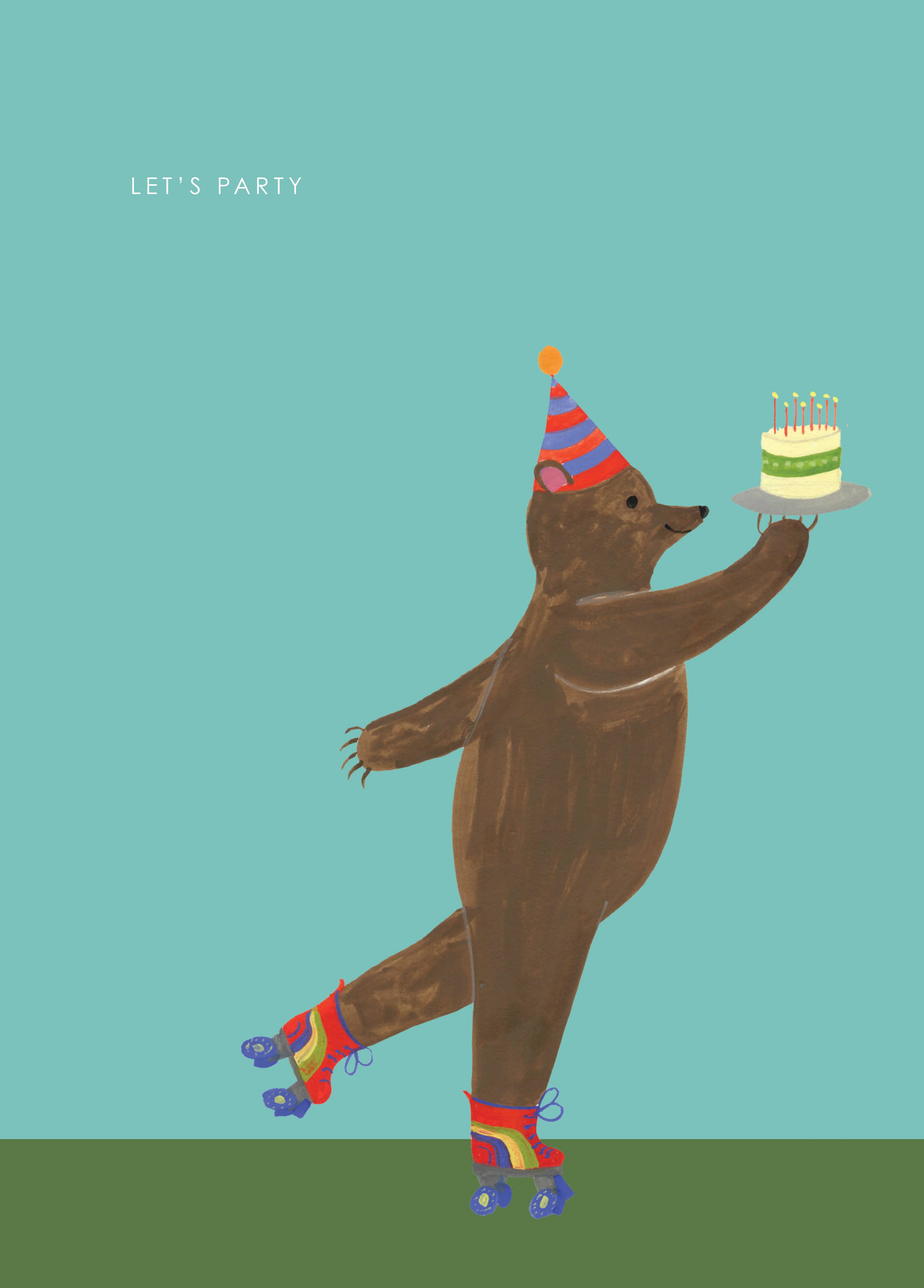 Hutch Cassidy – wholesale Birthday card – 'Party Bear' Birthday Greetings Card1