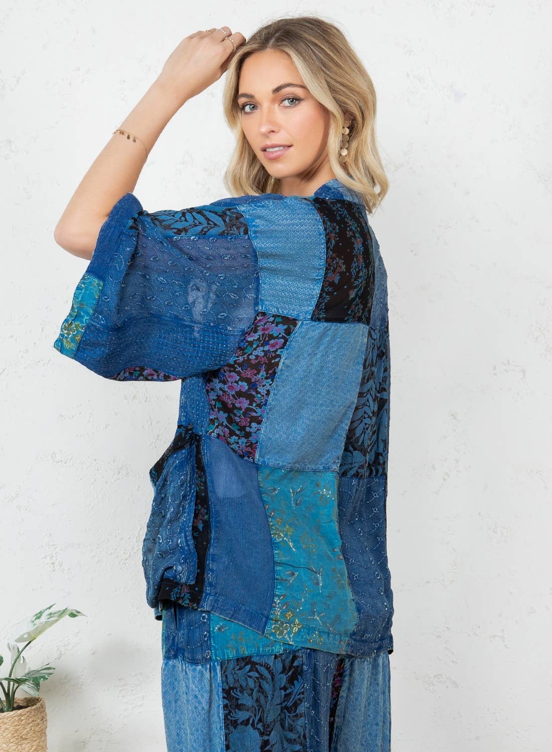 Young Threads - Wholesale Kimono - Women's - Kimono Top In Overdyed Mix N Match Patches - in 7 Color ways18