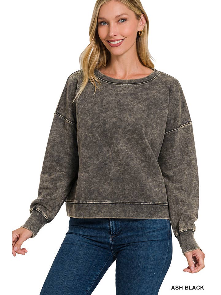 42POPS – Großhandel Sweatshirt – Damen – , French Terry Gewaschene Crop Pullover Kollektion9