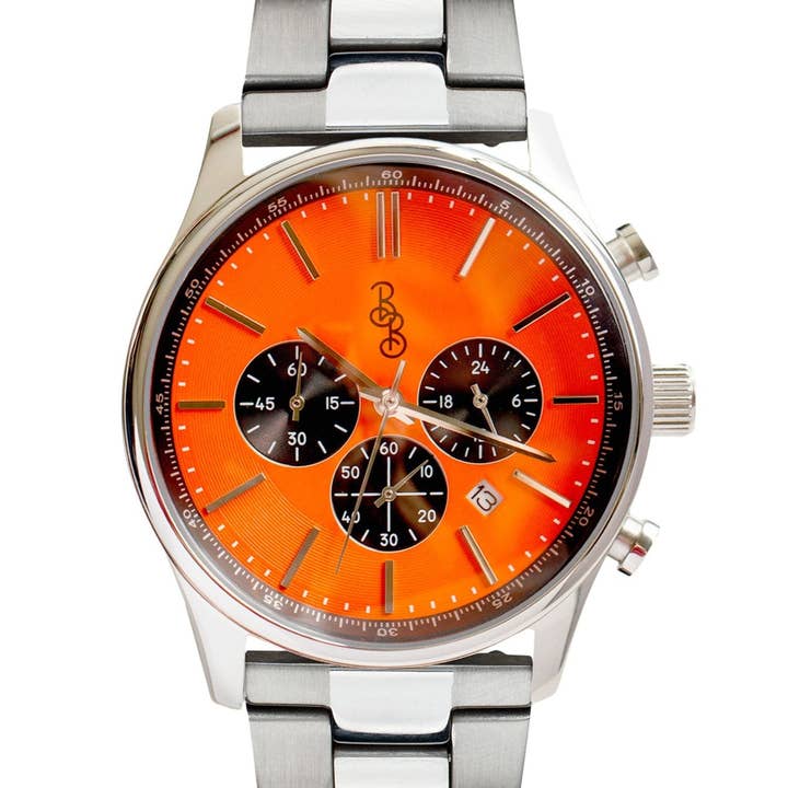 The Beyond Boring Watch Company - Wholesale Wrist Watch - Men's - Orange and Black Chronograph1