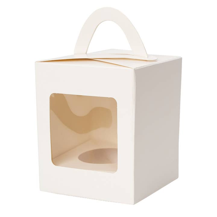 Individual Cupcake Box with Window - Pack of 12 - White for wholesale on Faire