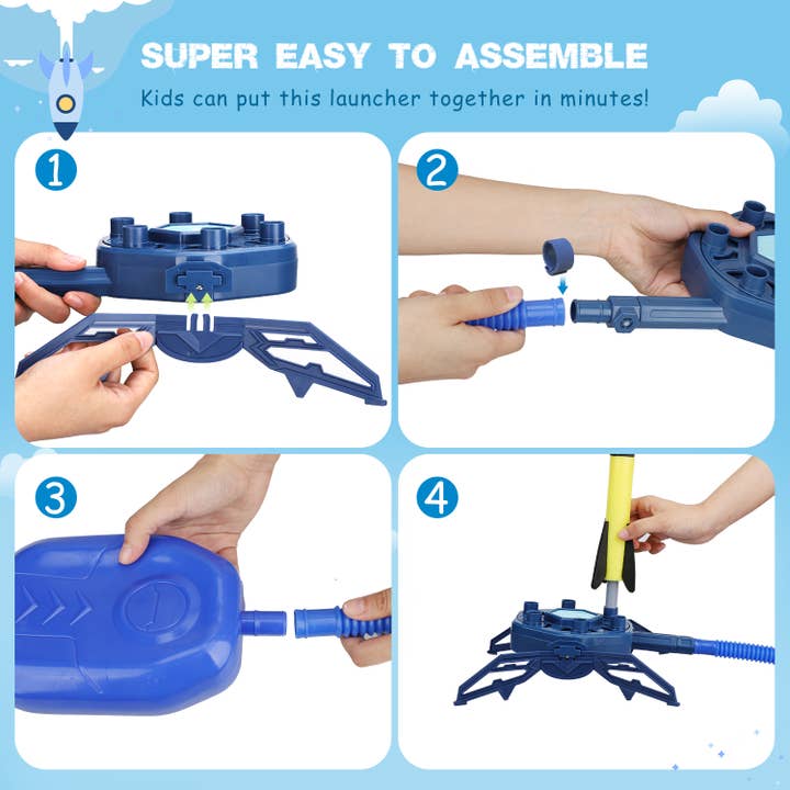 TOY Life - Wholesale Toy Set - Kids - Rocket Launcher for Kids with 6 Foam Rockets
