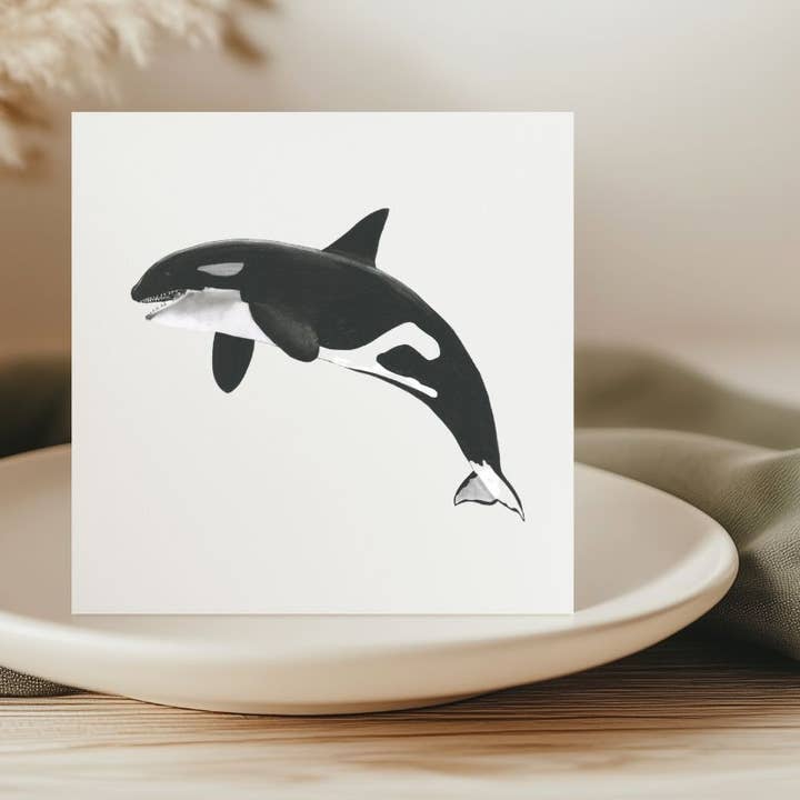 Carte de vœux Lynx l'épaulard pour la vente par Libra Fine Arts