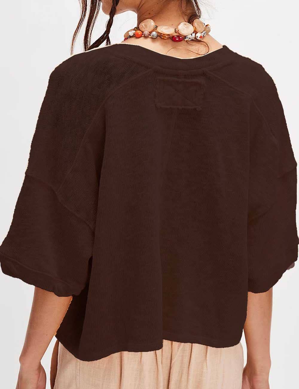 Sweetkama - Wholesale Cardigan - Women's - Ladies Solid Color Midi Sleeves Knitted Cardigan22