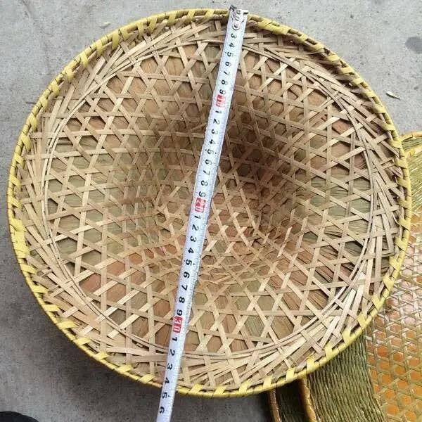 everythingbamboo - Wholesale Strohoed - Dames - Bamboe hoed blad handgemaakte traditionele oosterse hoed, zonwaterdicht kostuumfeest5