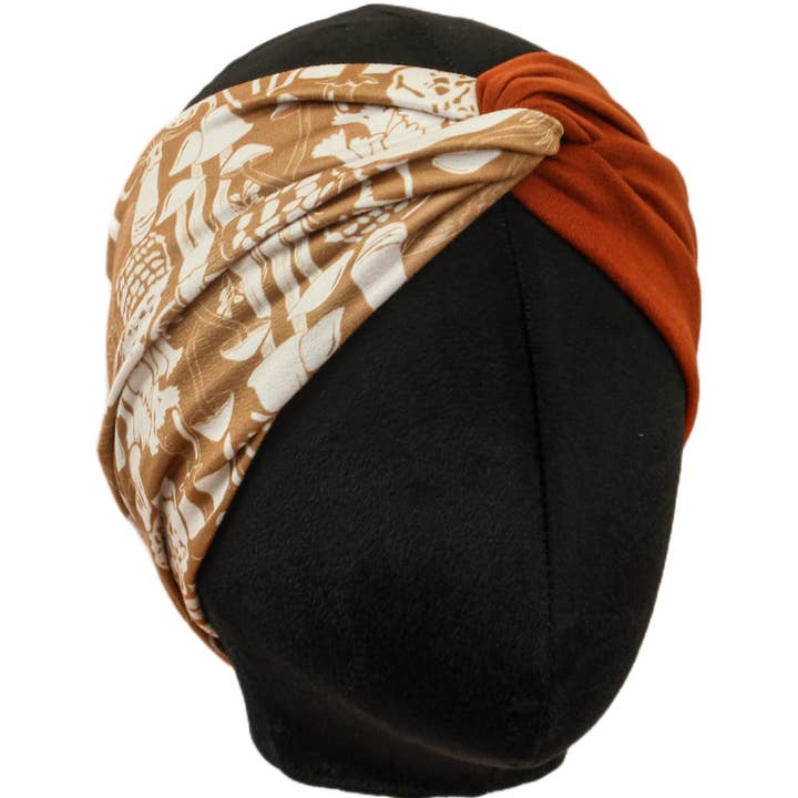 Twist-Stirnband „Mushroom Foraging“ für den Großhandel von The Sassy Olive Handmade Headbands