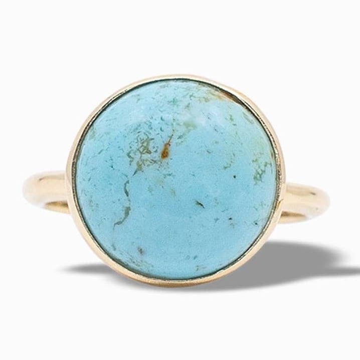 Bague arc-en-ciel en turquoise mohave bleue pour la vente par Laura Foote Designs