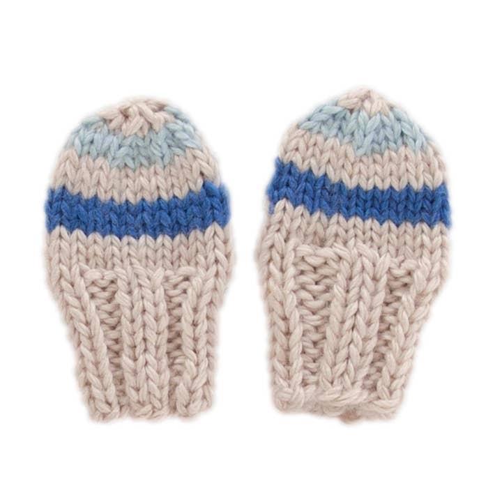Checks Baby Mittens Blue for wholesale by Acorn Kids