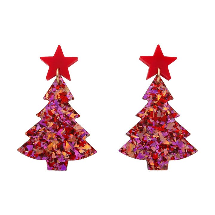 Girlfetti - Wholesale Dangle Earrings - Christmas Tree Acrylic Dangle Earrings14