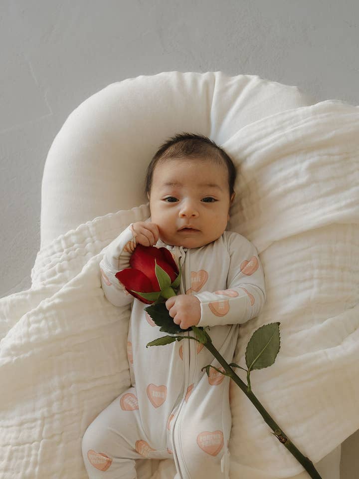 Bambu Zip-pyjamas | Kärleksanteckningar - Grå för wholesale av Forever French Baby