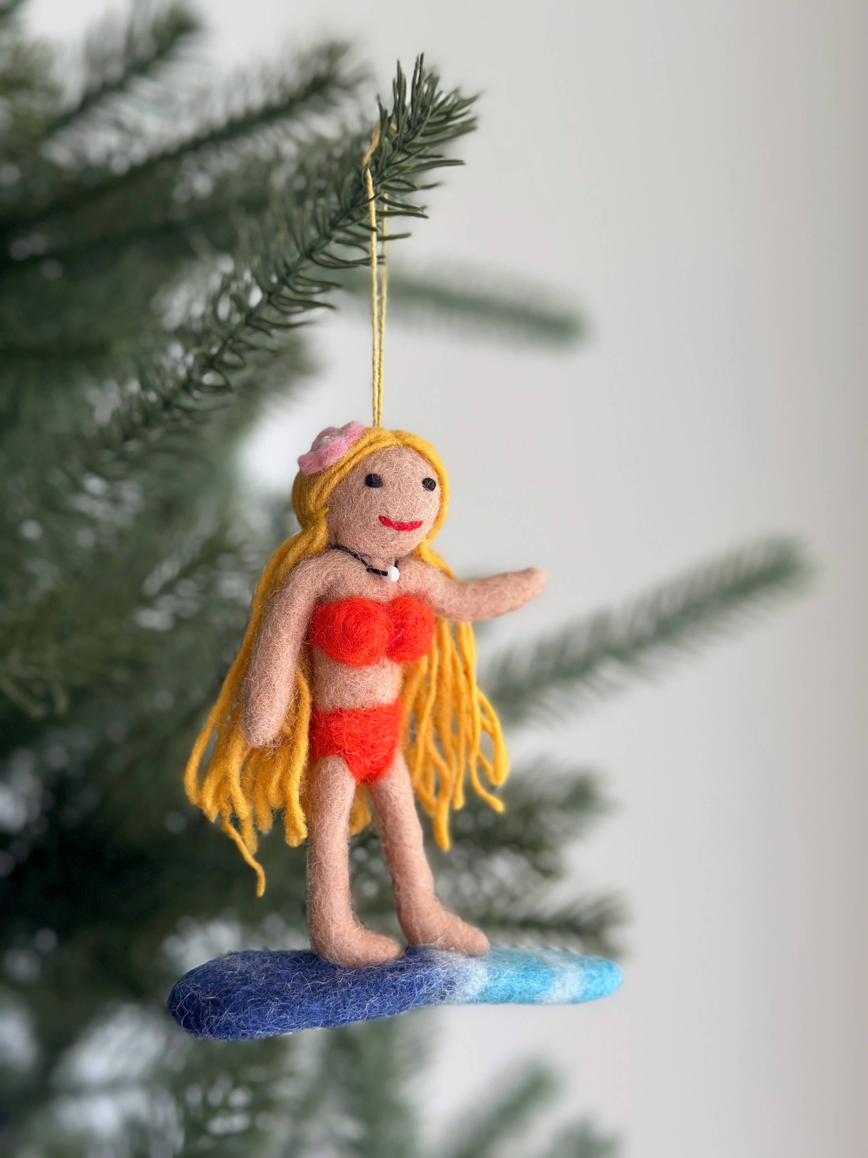 Ganapati - Wholesale Ornament - Felt Ornament - Surfer Girl0