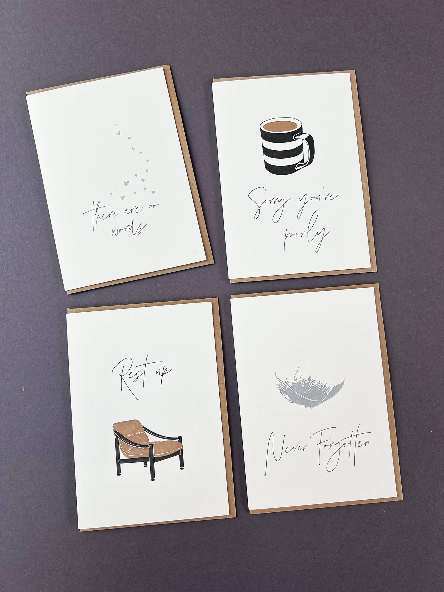 Penguin Ink – wholesale Sympathy card – No Words Letterpress Card 3