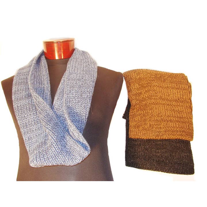 Sanyork Fair Trade - Wholesale Scarf - Women's - Infinity Scarf Chunky Knit Alpaca 100% Scarf 10" x 36" Solid