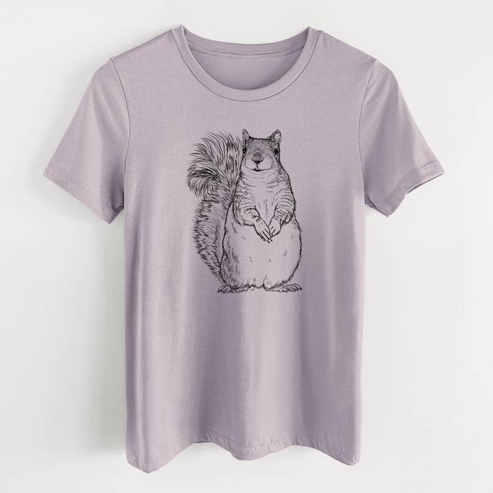 Écureuil gris de l'Ouest - Sciurus griseus - T-shirt décontracté léger pour femme 100 % coton col rond pour la vente par Because Tees