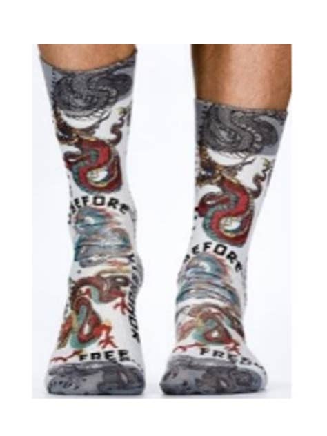 Light Blue Dragon Socks for wholesale by Urbiana