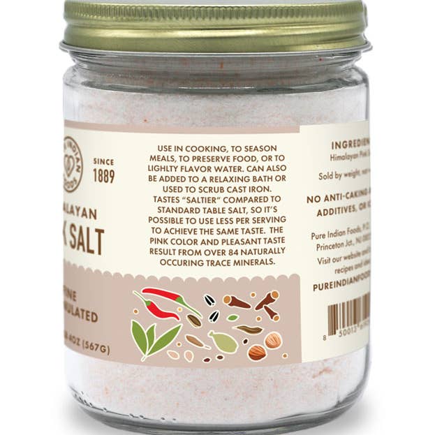 Pure Indian Foods - Vente Sel - Sel de cristal culinaire rose de l'Himalaya - Fine granulé 20 oz1