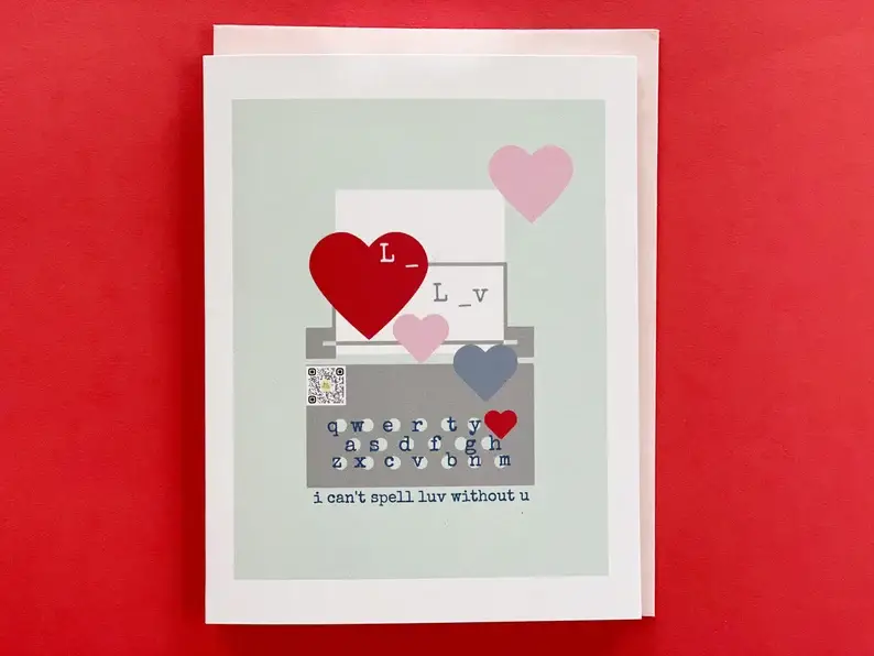 Smile Songs - Wholesale Love Card - I Can't Spell Luv Without U Valentines Day QR Code Card4