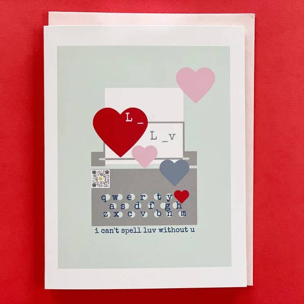 Smile Songs - Wholesale Love Card - I Can't Spell Luv Without U Valentines Day QR Code Card4