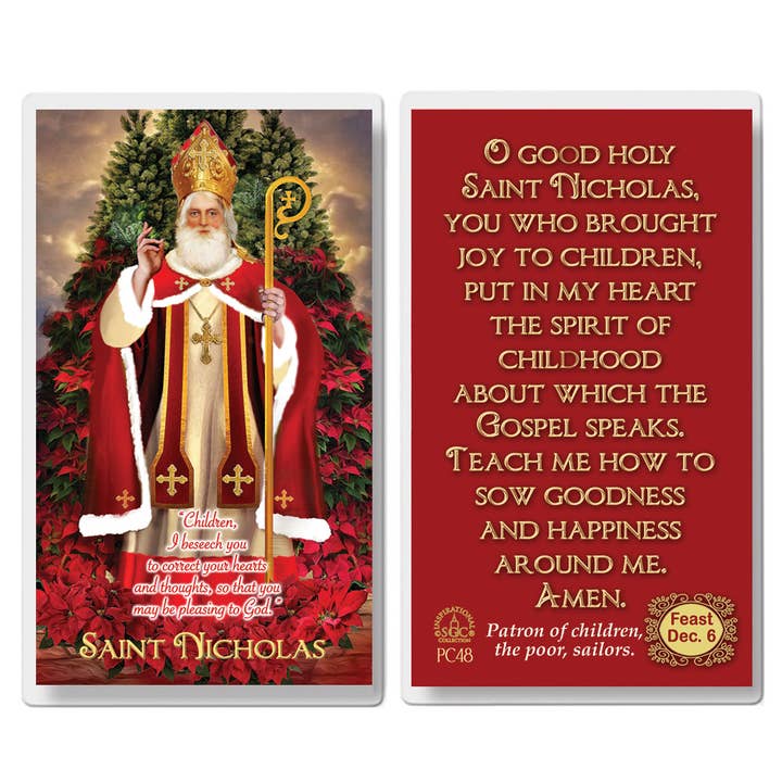 Sint-Nicolaas Gebedskaart voor wholesale door The Saints Collection