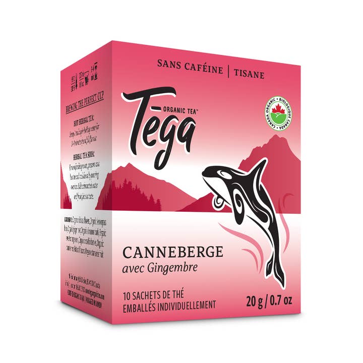 Tega Organic Tea - Wholesale Health/Detox Tea - Cranberry Ginger Organic Herbal Tea 10ct