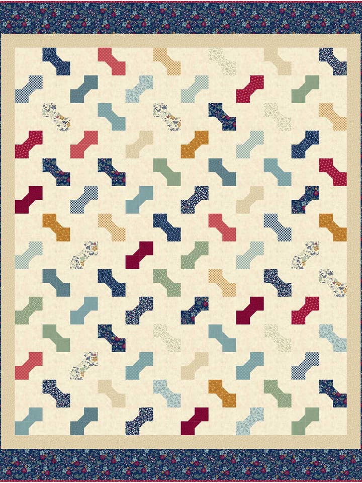 Patrón de colcha encantadora Wonder Throw diseñado para cuadrados de 5 pulgadas para venta al por mayor de PhoebeMoon Designs