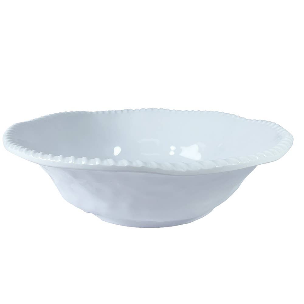 AULICA - Wholesale Serve Bowl - White melamine salad bowl with rope edge 30.5x30.5x9cm0