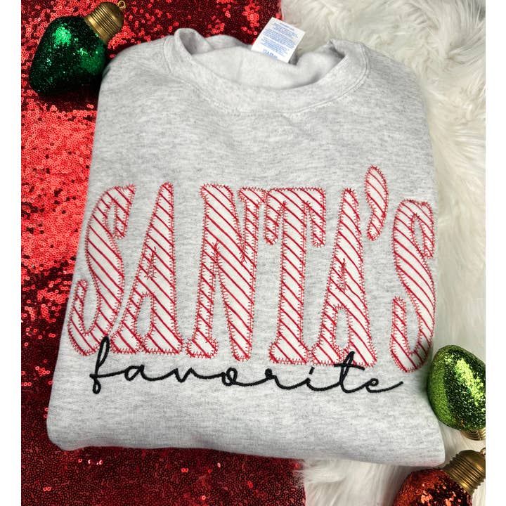 Shop Southern Belle - Wholesale Graphic Sweatshirt - Unisex - Santa's Favorite Christmas Sweatshirt
